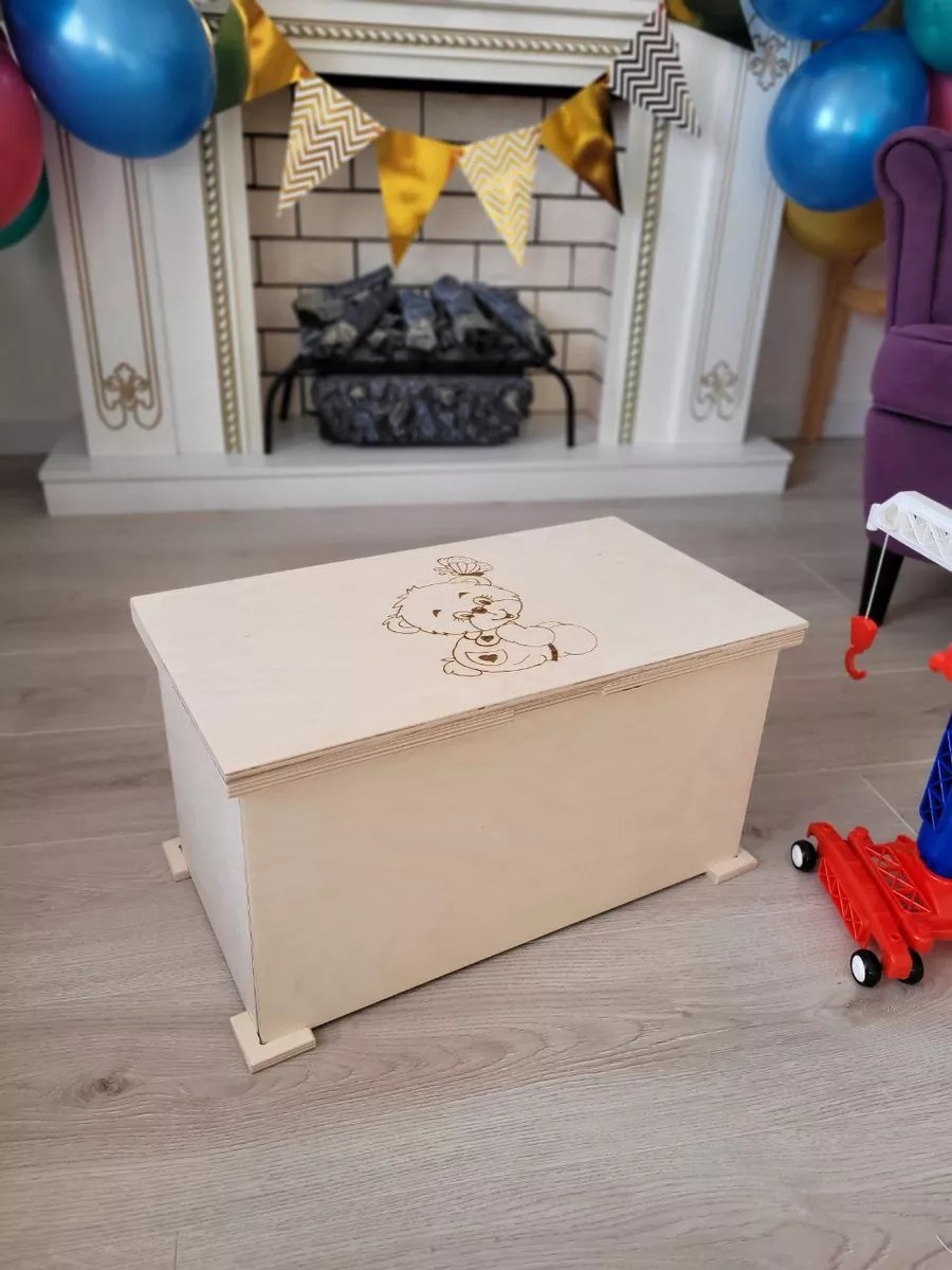 Ящик для игрушек 24x49x25 см, дерево