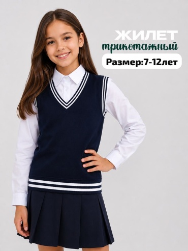 Школьный жилет синий