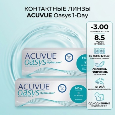 Контактные линзы ACUVUE Однодневные -3 кривизна 8.5 на день 60 шт