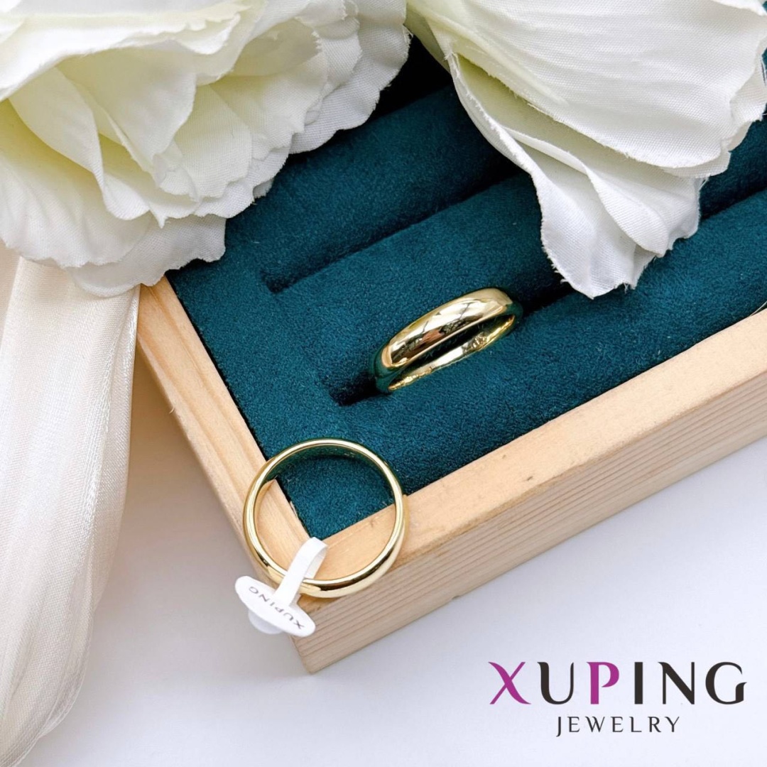Кольцо обручальное Xuping Jewelry 844244850 размер 19 титан, без вставок, золотистый