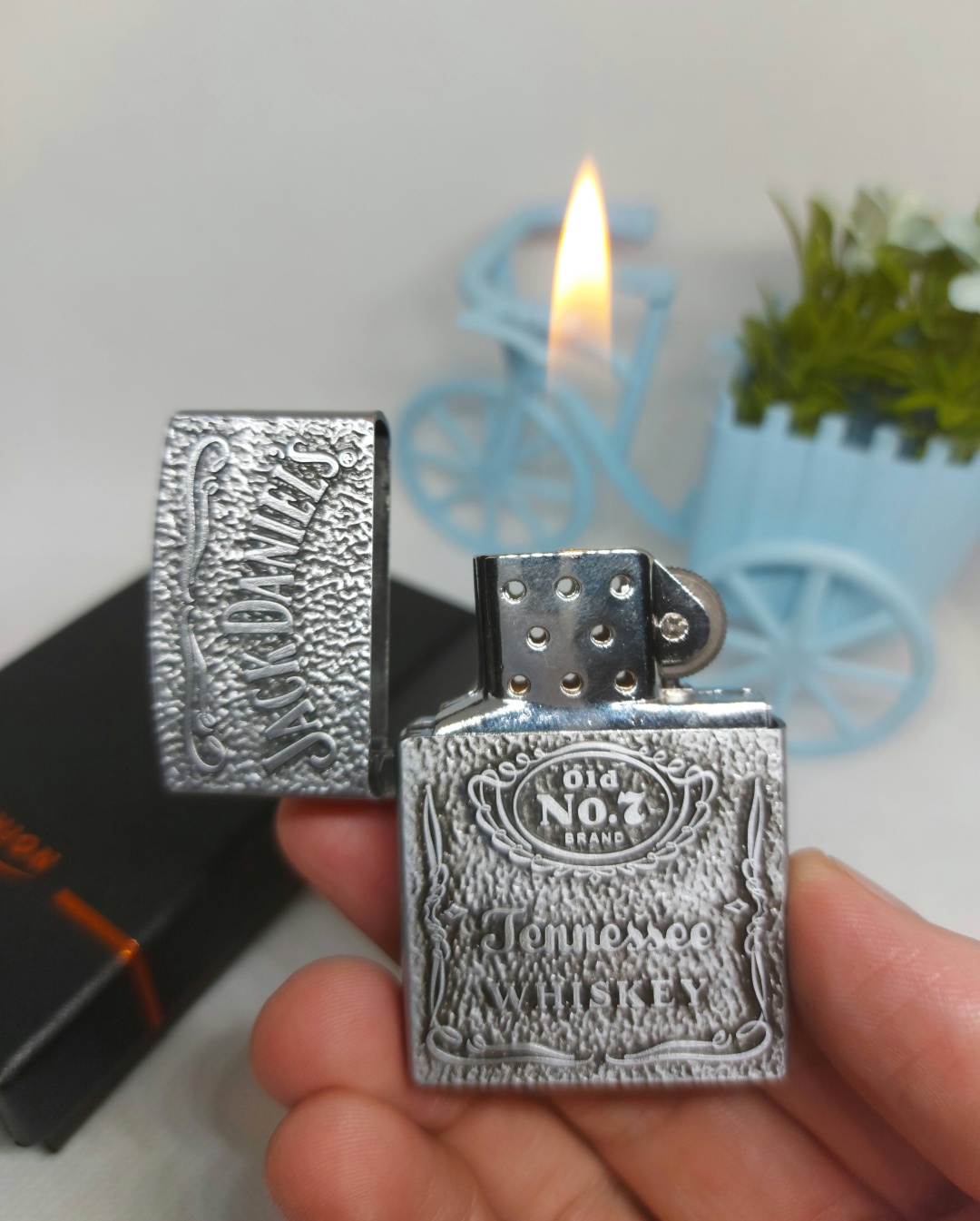 Газовая зажигалка 18286543_281212_ Jack D Tennessee Silver, металлический сплав