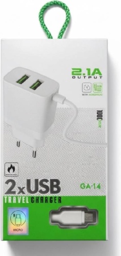 GA-14 micro USB, USB 35 Вт белый