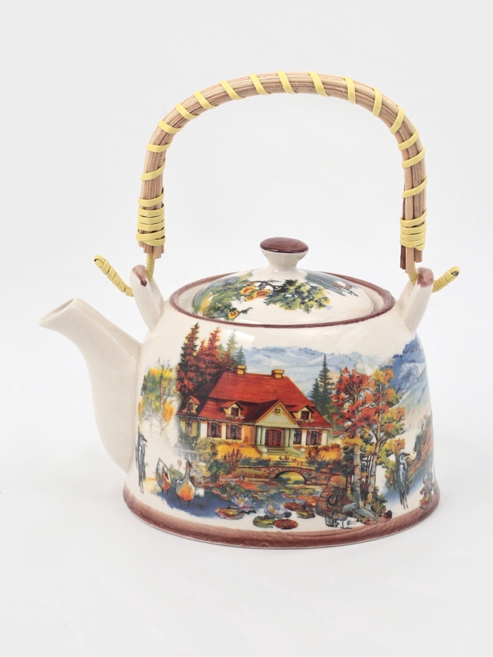 Чайник SIMA-LAND HOME 10939763, «Деревня» 0.9 л, керамика