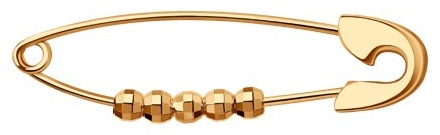 Брошь Diamant 51-140-00979-1 вес 0.89 г золото, без вставок