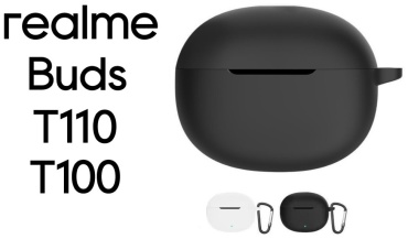 Чехол для Realme Buds T100, Buds T110 черный