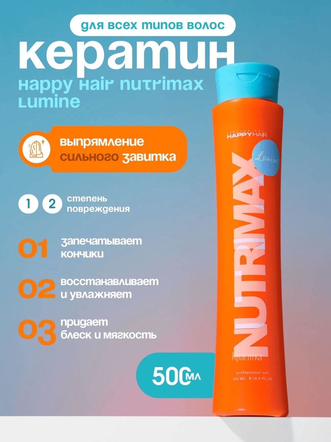 Happy Hair кератин Nutrimax Lumine 500 мл