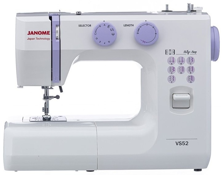 Швейная машина Janome VS 52 белый, фиолетовый