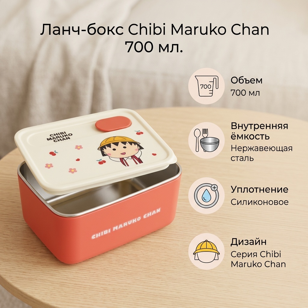 Ланч-бокс 30366560_402479596 1 шт, нержавеющая сталь, силикон