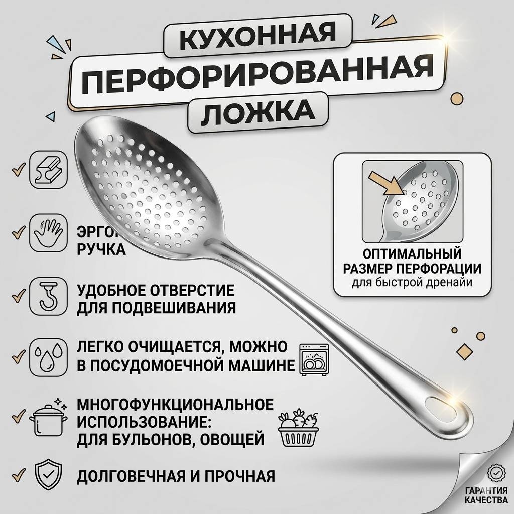 Ложка 1 шт, серебристый 7273