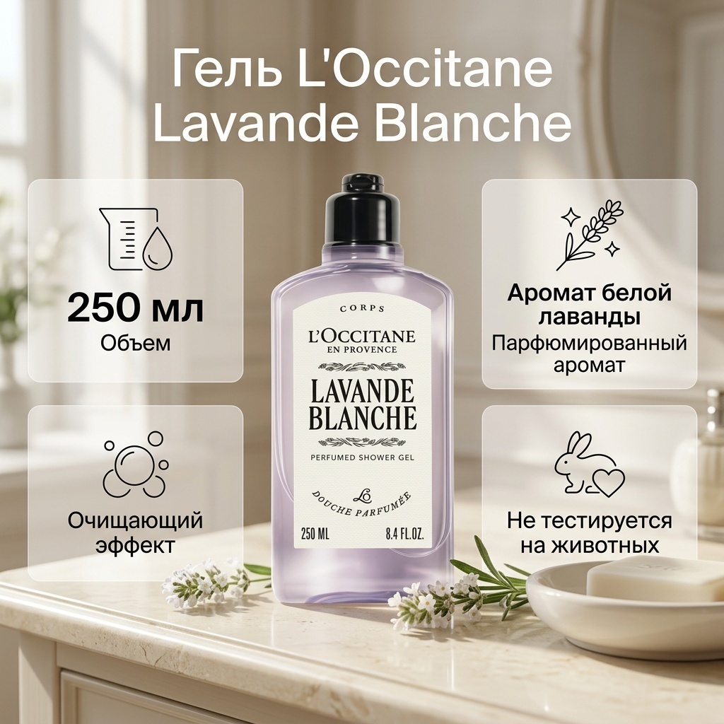 L'Occitane LAVANDE BLANCHE гель 250 мл