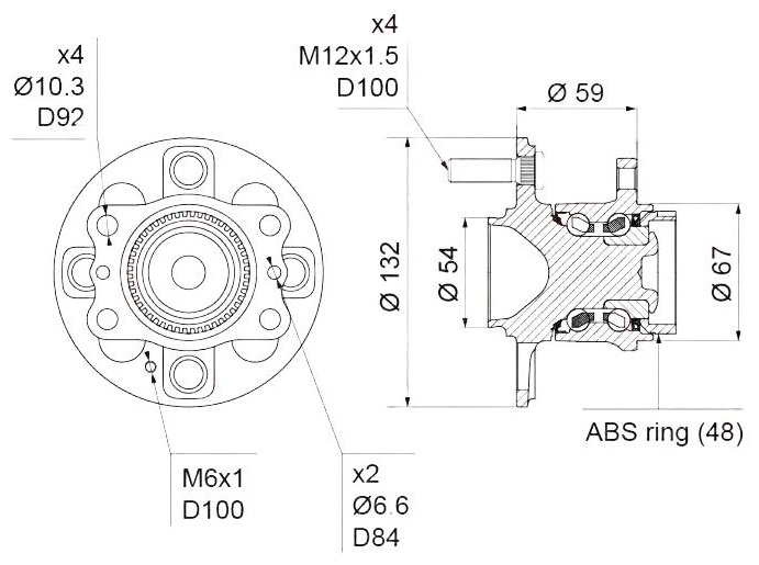 LYNXauto ступица WH1235