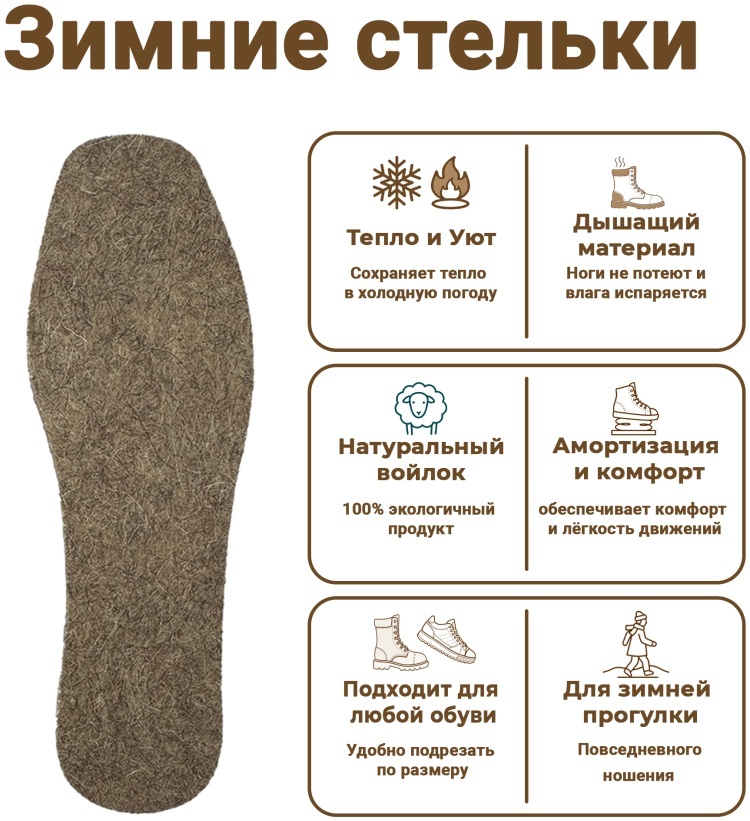 Стельки 10463 размер 40, классические, для спортивной обуви, для детской обуви, для рабочей обуви