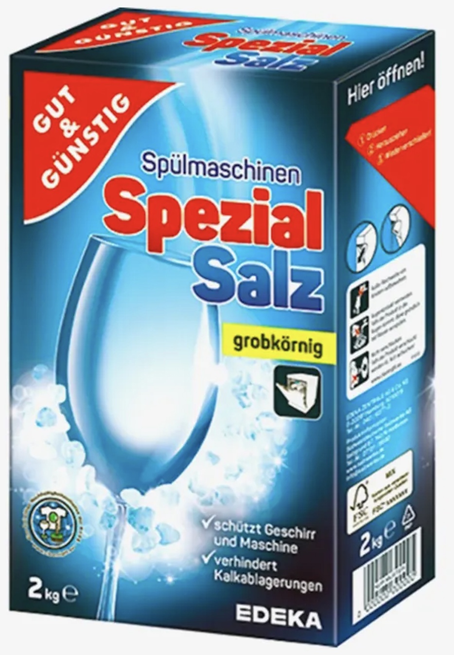 Сoль Edeka GUT & GÜNSTIG Spülmaschinen Spezial Salz grobkörnig 2000 г