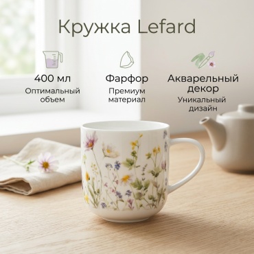 Кружка Lefard , 400 мл, фарфор, 1 шт.