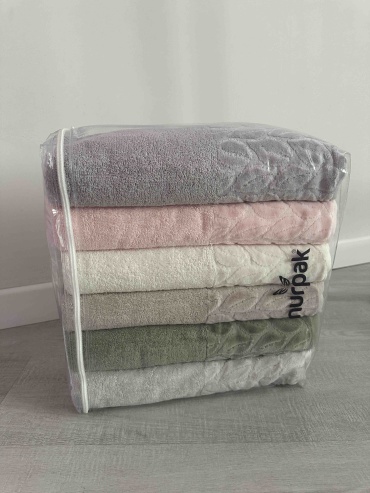Полотенце Nurpak 140x70 см, махровая ткань, 6 шт,