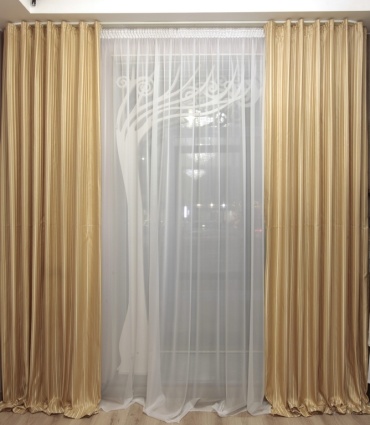 Портьеры Renaissance 200x280 см 2 шт, жаккард, золотистый