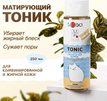 Sendo тоник контроль жирного блеска для комбинированной и жирной кожи 250 мл