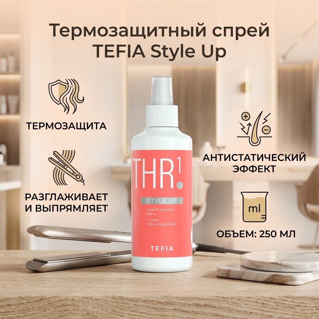 TEFIA Style Up термозащитный спрей слабая фиксация 250 мл