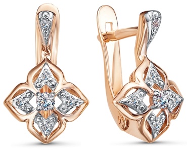 Серьги Lucente EAR-LU-585-997099 вес 2.26 г золото, фианит