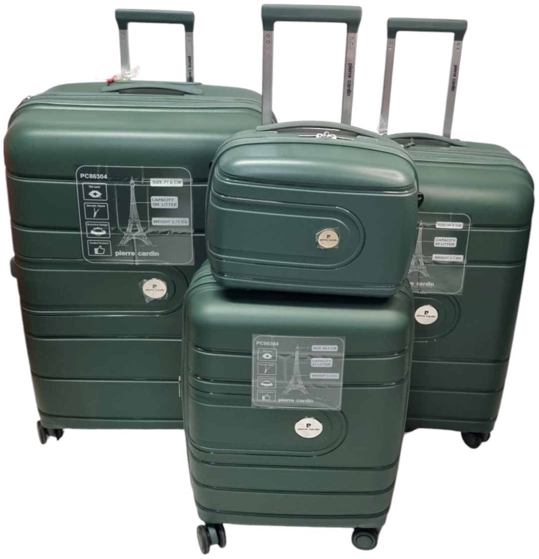 Комплект чемоданов Pierre Cardin PC86304 поликарбонат 230 л зеленый