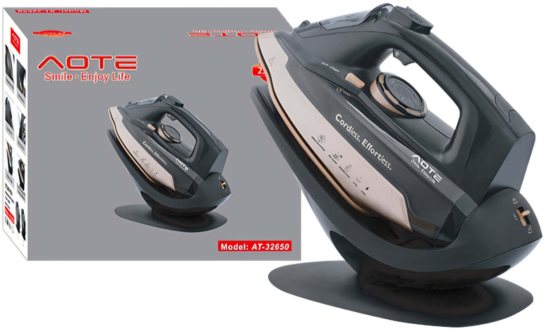 Утюг Starlux At-32650 23467 черный, золотистый