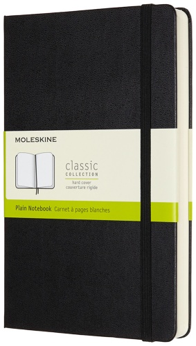 Блокнот Moleskine однотонный, A5, 200 л, черный