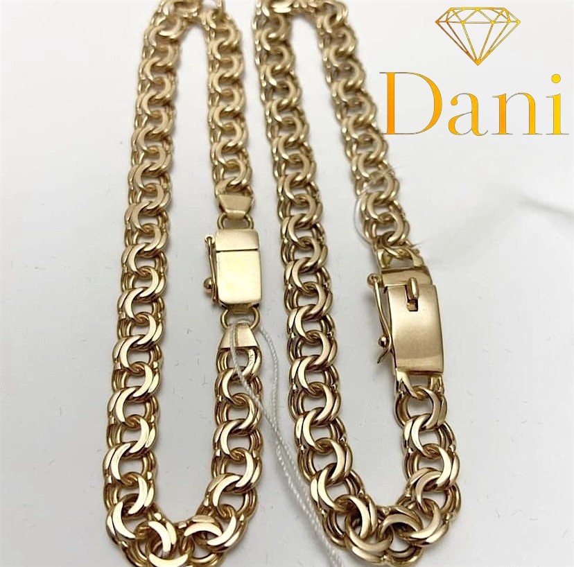 Dani DANI-BRA-169 длина 21 см, вес 9.82 г золото, плетение бисмарк