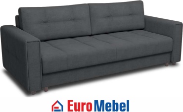 Диван Euromebel Манхеттен 2, 226х105 см, обивка велюр, графит