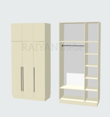 Распашной шкаф Raiyan mebel, 120x250х52 см, черный, бежевый