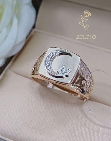 ZOLOTO 19/585/2,82 размер 19 вес 2.82 г золото, фианит