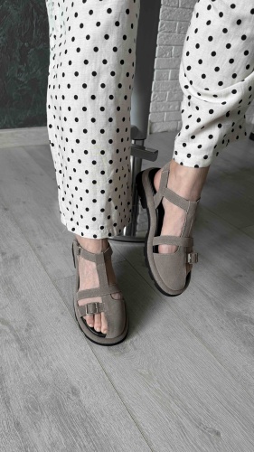 Сандалии Evromoda графит, темно-бежевый