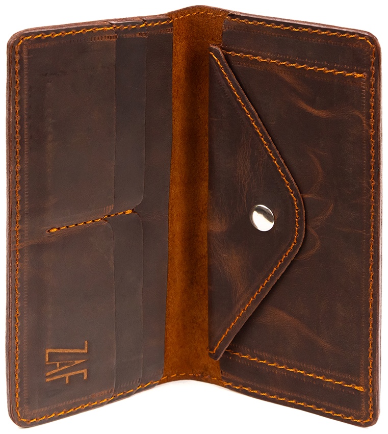 Кошелек ZAF Leather натуральная кожа коричневый