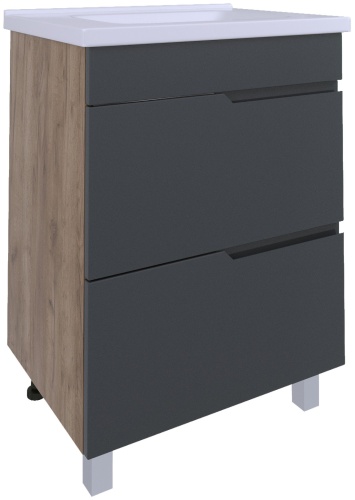Тумба с раковиной AVK A4 ТР 2Я 800 К, 80x70x45 см, графит, золотой