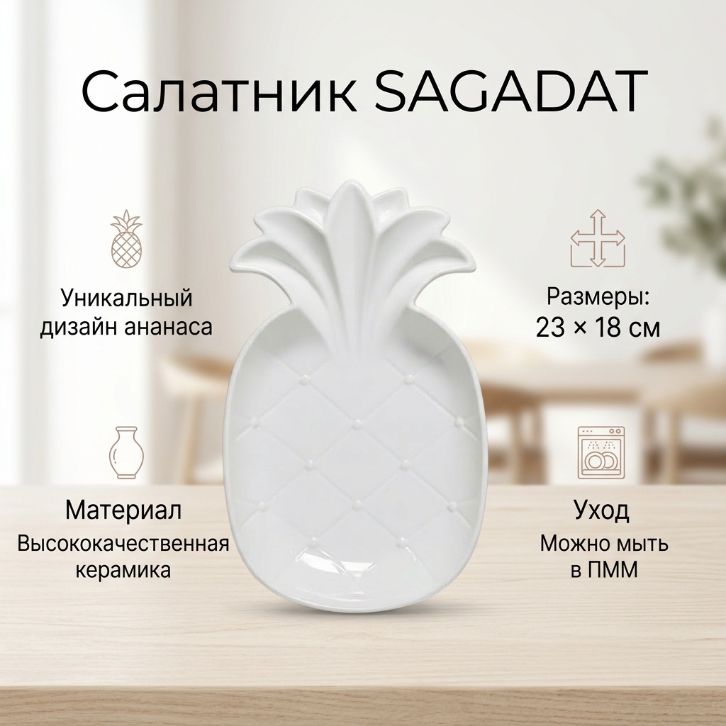 Салатник SAGADAT 23х18 см, керамика, 1 шт