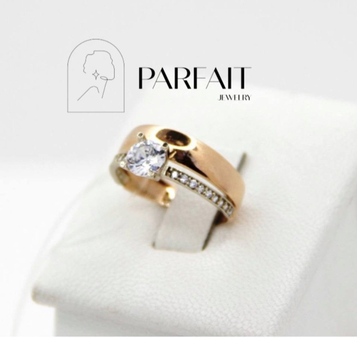 PARFAIT JEWELRY GFC_PJ_dvoika_50 размер 17.5 вес 1.65 г золото, фианит