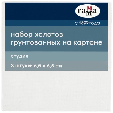Набор холстов на картоне 3шт 6,5*6,5см280г/м2 Гамма Студия 28016565