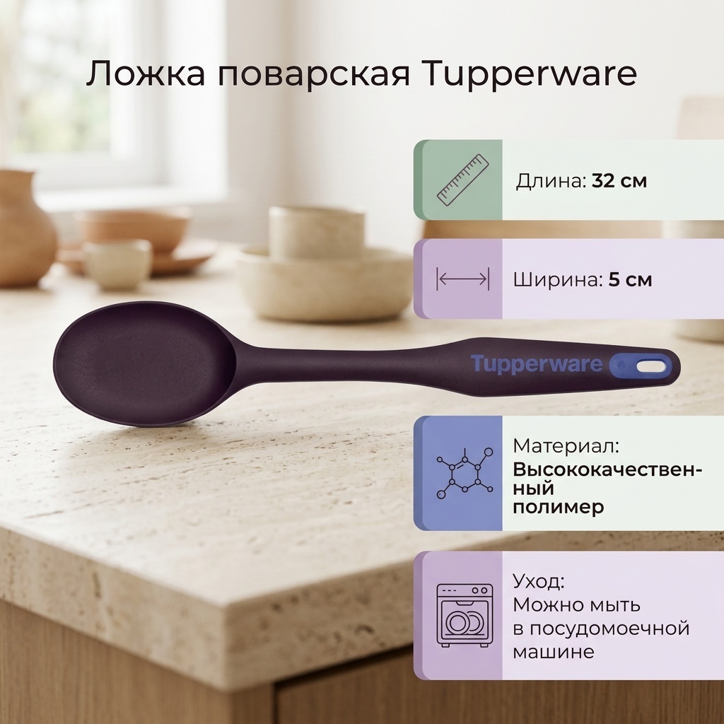 Ложка поварская Tupperware пластик, 1 шт