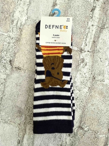 Носки Defne Baby DFN3-E007-20 3 пары синий, белый, красный 3-4 года