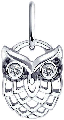 Подвеска Diamant 94-130-01084-1 вес 0.65 г серебро, фианит