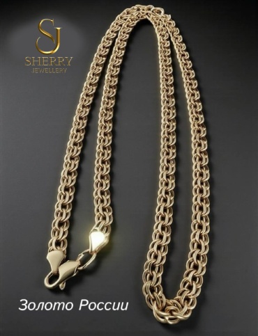 SHERRY 9864 длина 55 см, вес 8.35 г золото, плетение бисмарк