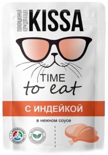 Kissa Time to eat кусочки в соусе индейка 75 г 1 шт