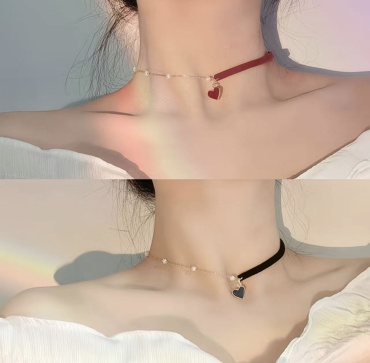 Чокер HandMade длина 35 см искусственная замша жемчуг