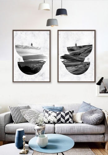 Room Art KZ модульная картина Черно-белый пейзаж 100x60 см