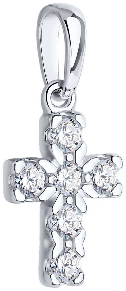 Крестик SOKOLOV 81030064 вес 1.17 г золото, фианит Swarovski
