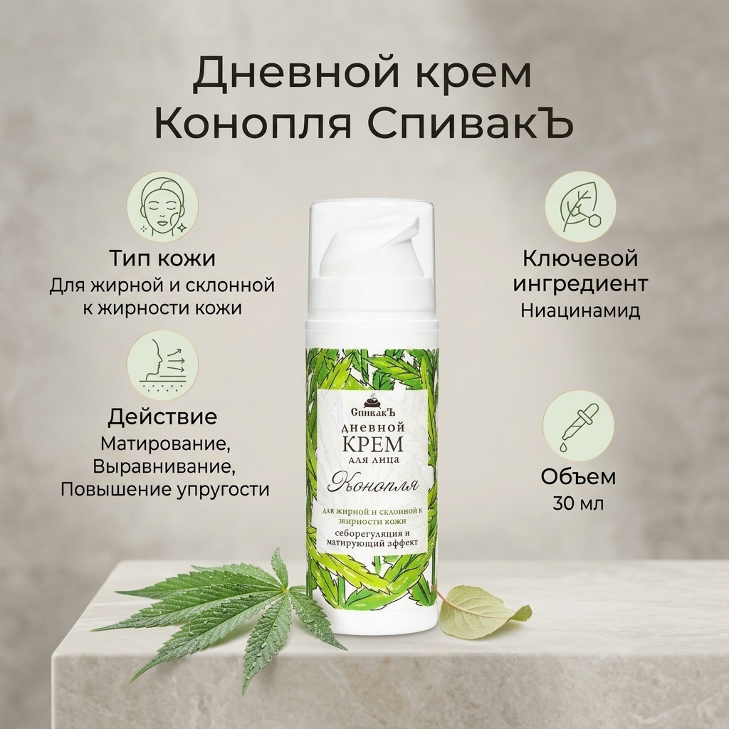 СпивакЪ крем Конопля для лица 30 мл