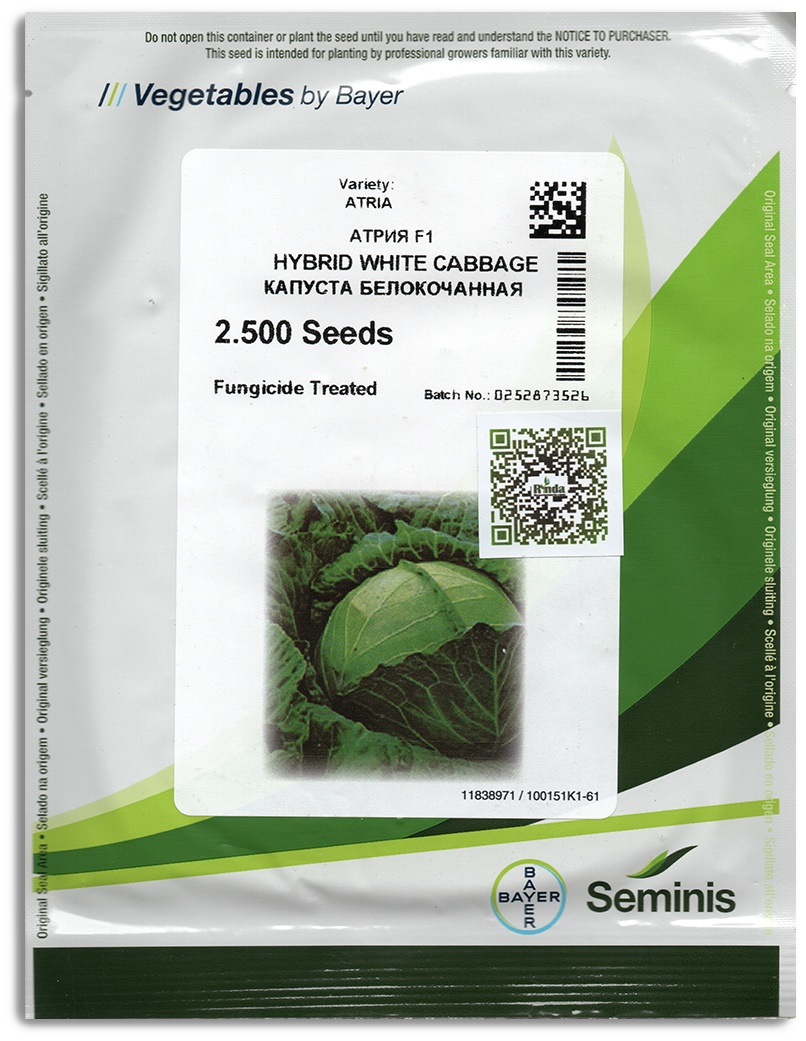 Seminis капуста белокочанная Atria F1