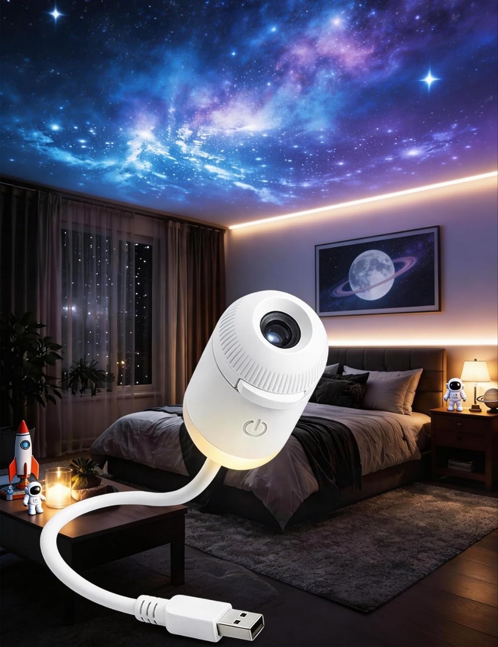 Неоновая вывеска в USB разъем Night light, теплый белый