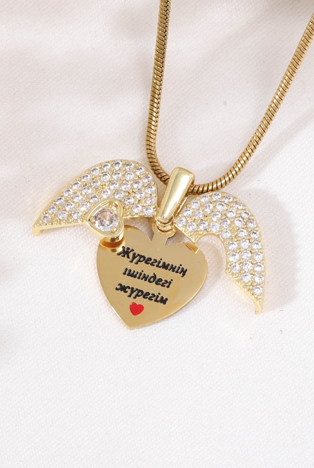 Подвеска AFH Jurek3 медицинское золото, титан, кристаллы Swarovski