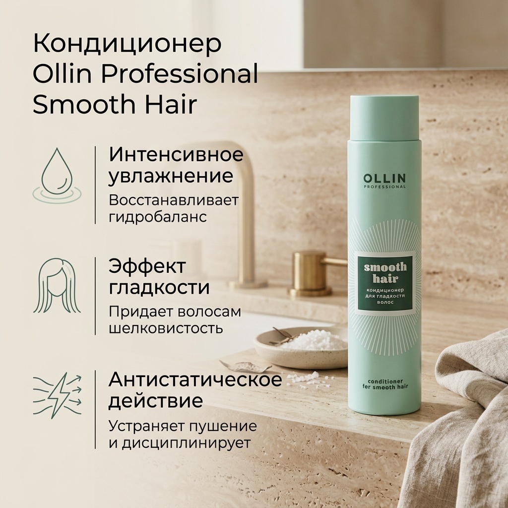 Ollin Professional Smooth Hair Кондиционер для гладкости волос кондиционер 300 мл