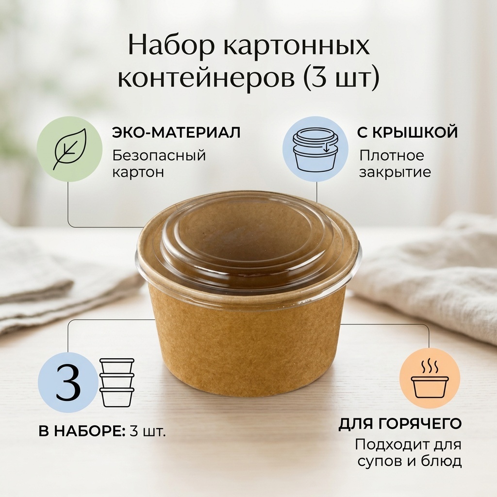 Контейнер 14837023_417449185 коричневый 3 шт